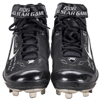 2006 David Wright Game Used, Signed & Inscribed All-Star Game Nike Cleats For Only All-Star Game Home Run (Wright LOA)